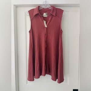Anthropologie Everleigh Mauve Button-Up Tunic